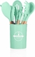 Jogo de Utensílios de Cozinha 12Pçs Silicone Cabo de Madeira