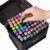 Kit Caneta Colorida Ponta Dupla 80Pçs com Estojo