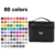 Kit Caneta Colorida Ponta Dupla 80Pçs com Estojo