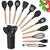 Jogo de Utensílios Cozinha 12 Peças em Silicone e Madeira