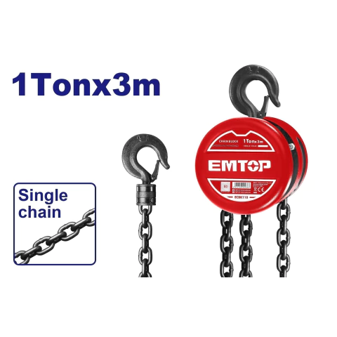 Aparejo/polipasto de cadena 1 tn x 3m - comprar online