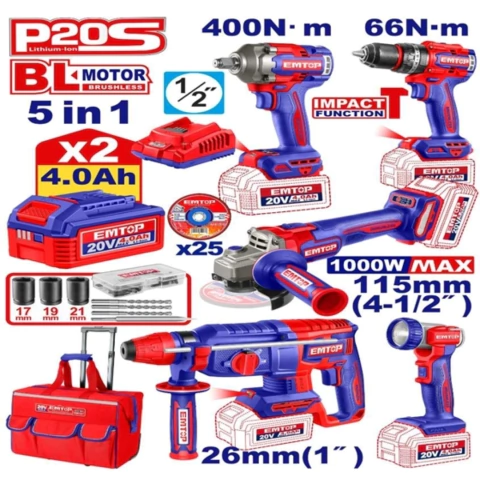 Kit de herramientas industriales inalámbricas de 5 piezas - comprar online