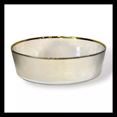 Ensaladera Vidrio Borde Dorado 20 CM - comprar online