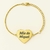 Pulseira coração personalizado Dia das Mães - Banhado a Ouro 18k