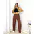 Kit 2 Calça Pantalona Feminina Fenda Lateral