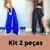 Kit 2 Calça Pantalona Feminina Fenda Lateral