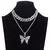 Conjunto de colar de borboleta glamour