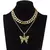 Conjunto de colar de borboleta glamour