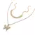 Conjunto de colar de borboleta glamour