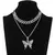 Conjunto de colar de borboleta glamour