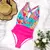 Maiô sexy floral decote v
