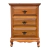 Mesa de Cabeceira 3 Gavetas Pé Luiz XV - comprar online