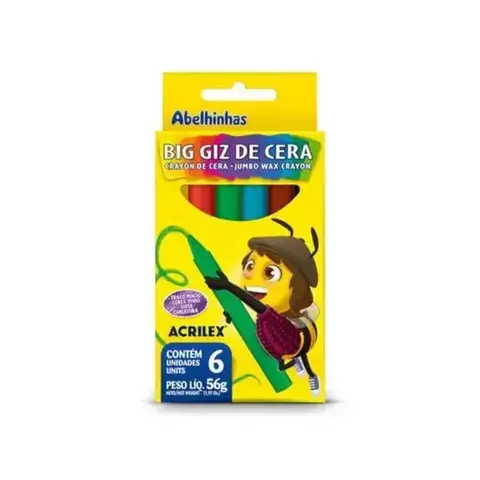 Big Giz de Cera Acrilex 6 Cores 56g