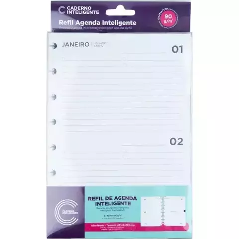 Caderno Inteligente Refil A5 Refil Agenda 90G 97FLS Pacote - comprar online
