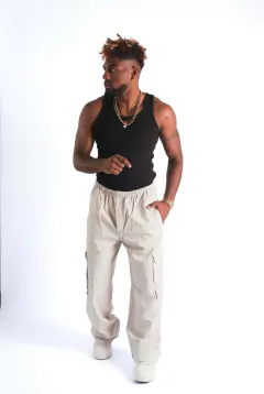 PANTALON BAGGY FRACTAL CREMA