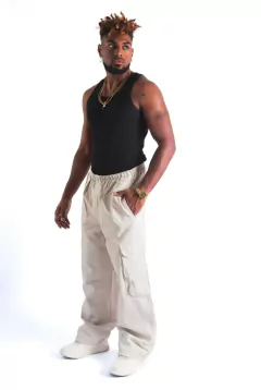 PANTALON BAGGY FRACTAL CREMA - comprar online