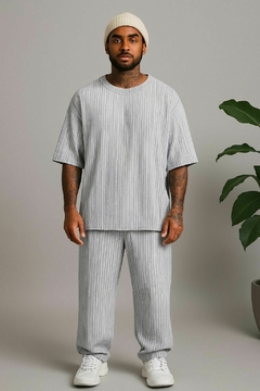 REMERA OVER CORDEROY ROWAN GRIS - comprar online