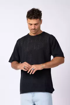REMERA TEJIDA BRUMA NEGRA - tienda online