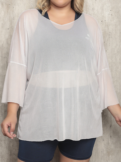Imagem do Blusão Tule Plus Size Branco