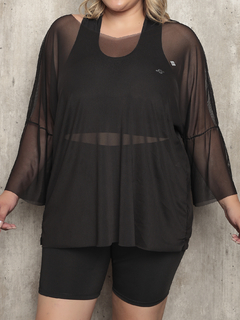 Blusão Tule Plus Size Preto na internet