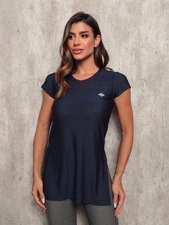 Blusa Long Fit Tee Azul Petróleo - comprar online