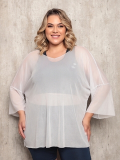 Blusão Tule Plus Size Branco - loja online