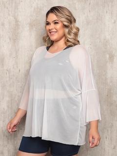 Blusão Tule Plus Size Branco - Better Together