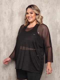 Blusão Tule Plus Size Preto - loja online