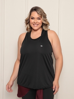Regata Glow Up Plus Size Preta - comprar online