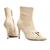 Bota couro creme cano curto cecconello 2170004-2