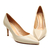 Scarpin couro off white salto médio cecconello 2399001-21