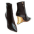 Bota couro preto cano curto salto vazado cecconello 2443001-3 - Cecconello