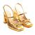 Imagem do Slingback couro ouro salto bloco cecconello 2487001-2