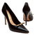 Scarpin couro preto salto alto cecconello 2624010-3