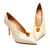 Scarpin couro off white salto alto cecconello 2643009-2