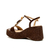 Sandália plataforma couro marrom cecconello 2720002-2 - loja online