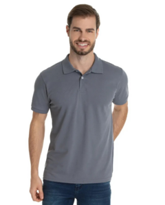 Polo Piquet Masculina | Cinza Chumbo - comprar online