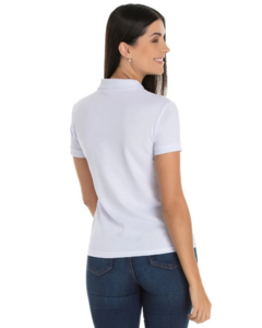 Polo Piquet Feminina | Branca - Stampey Camisetas Personalizadas