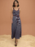 VESTIDO LONGO VIES - AZUL/MARROM - 442039672 - comprar online