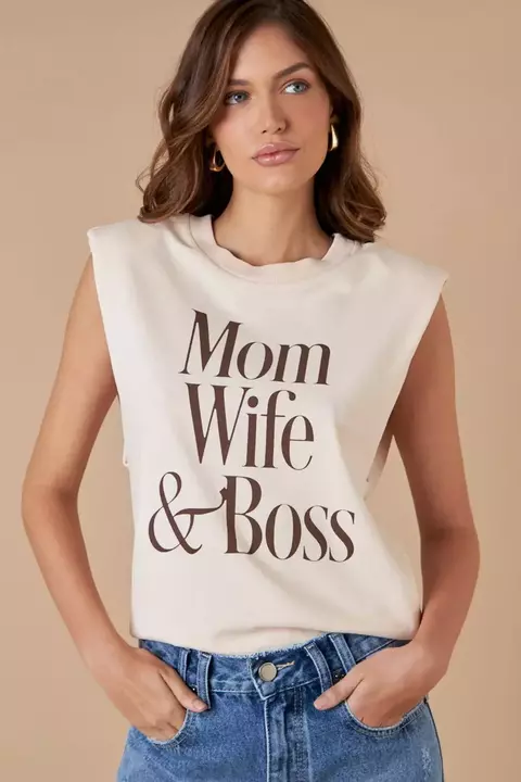 T-SHIRT MOM WIFE & BOSS - V6MATS30 - comprar online