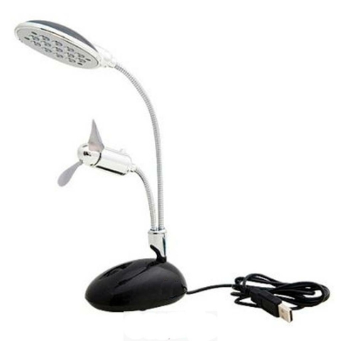 Luminária LED Mesa USB com Ventilador Flexível Portátil - comprar online