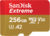 SanDisk Extreme - Tarjeta de memoria flash (adaptador microSDXC a SD Incluido) - 256 GB