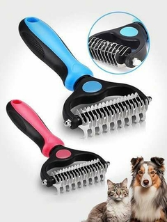 Imagem do Escova Profissional Deshedding 2 em 1 para Pets – Pente Removedor de Pelos Soltos