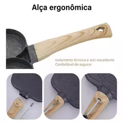 Frigideira Antiaderente Com 3 Divisórias Fritar Ovo Bacon Carne Frango Lanche