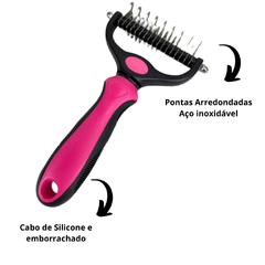 Escova Profissional Deshedding 2 em 1 para Pets – Pente Removedor de Pelos Soltos - Zellor