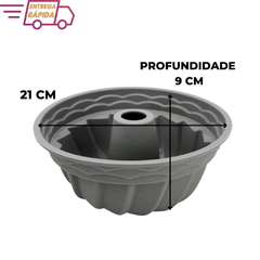 Forma de Silicone Redonda com Furo | Ideal para Bolos, Tortas e Pudins – 22 cm - Zellor