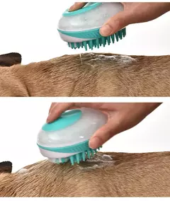 Escova de Banho 2 em 1 para Cães e Gatos – Massagem + Higiene no Banho - Zellor