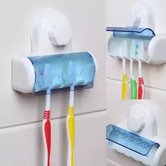 Suporte de Parede com Ventosa para Escovas de Dente - Zellor