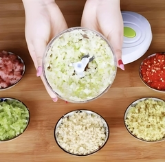 Imagem do Mini Processador de Alimentos Manual 500ml – Rápido, Compacto e Sem Energia!