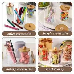 Kit Elegante para Banheiro – Frascos de Boticário com Tampa + Porta-Sabonete de Bambu - Zellor